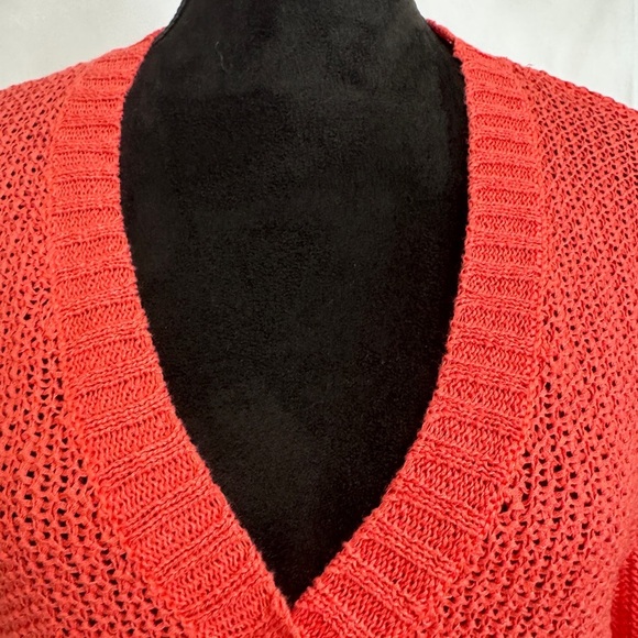 Kenneth Cole Linen Cotton Blend Cardigan Coral - Picture 5 of 10